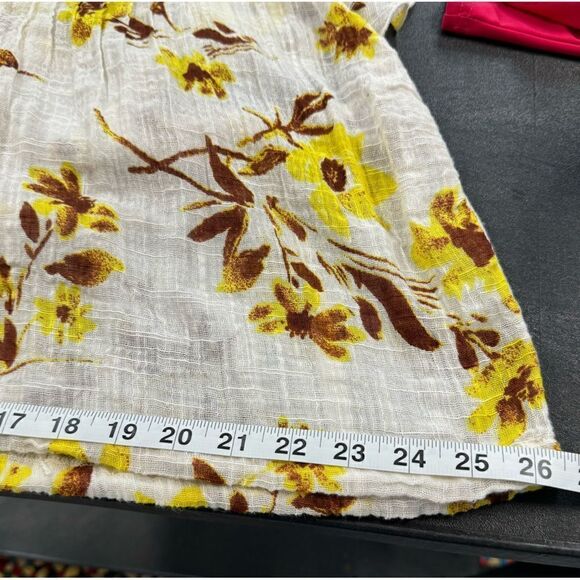 Free People Naya Handprinted Cotton and Viscose Bohemian Top with raw edges XS - Picture 9 of 16